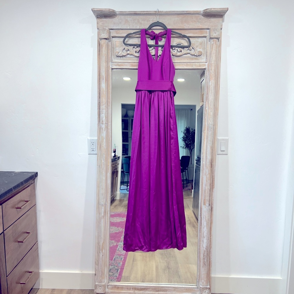 Long V neck purple dress / size 2 / like New💜